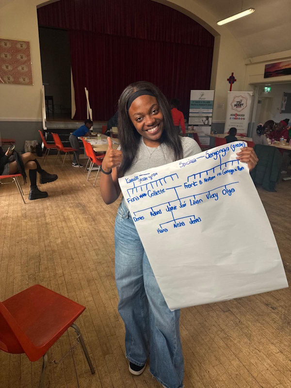 Youth showcasing her family tree