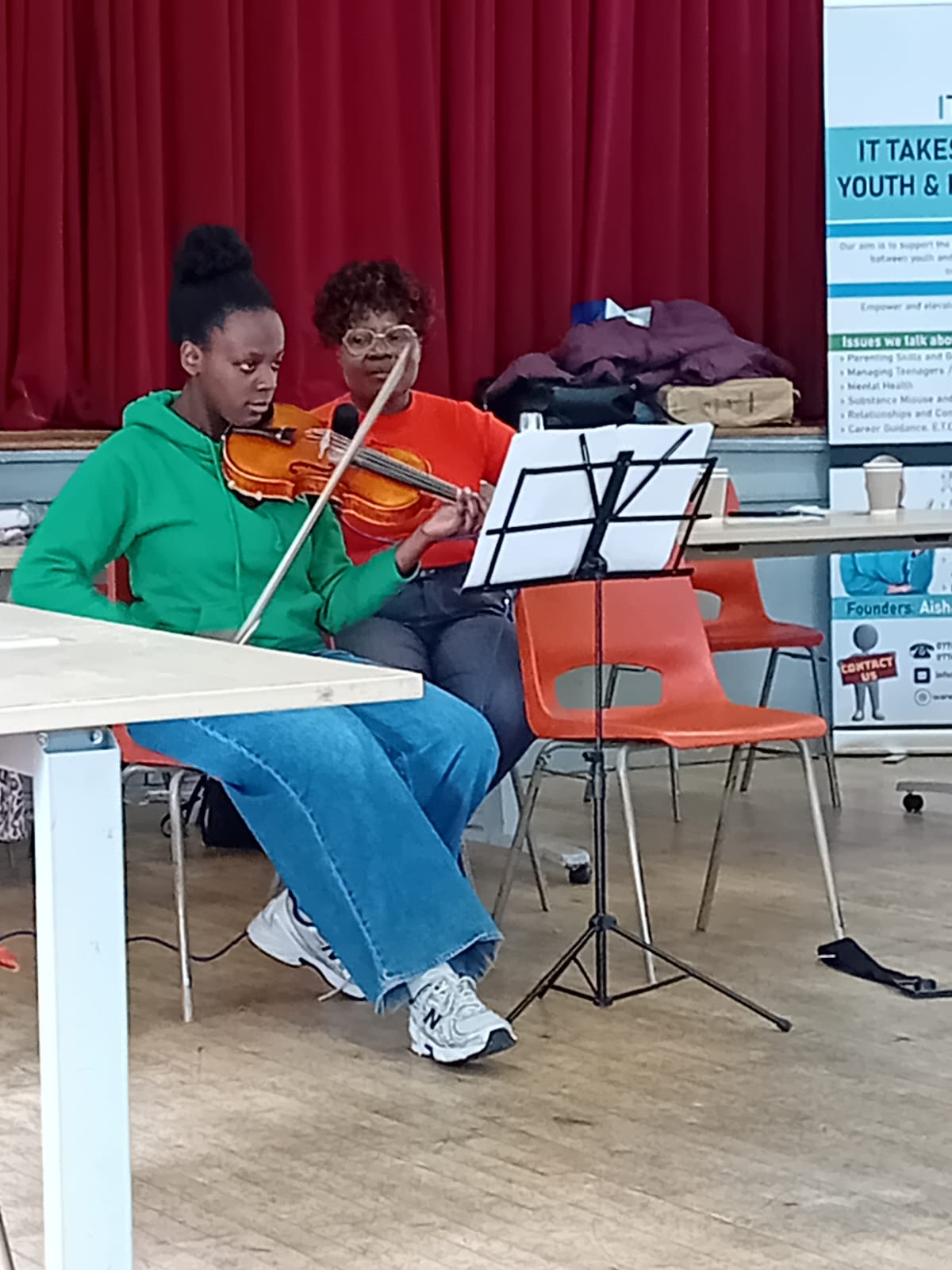 Playing the violin